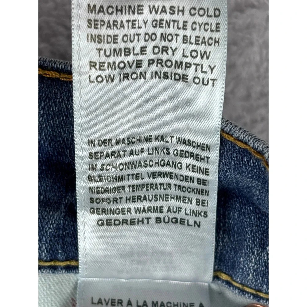 True Religion Slim Drop Rise Jeans Distressed Denim Size‎ 38 (40 Measured)